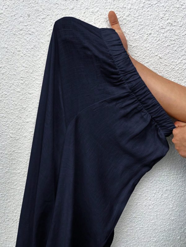 Women's Solid Color Simple Daily Woven Wide Leg Pants