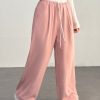 Casual Color Block Woven Drawstring Waist Pants