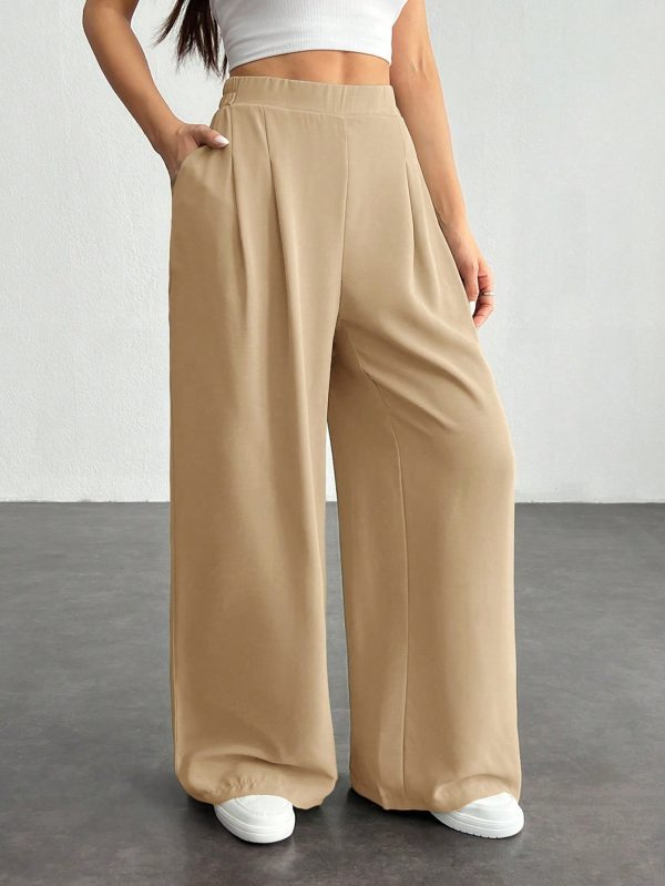 Women's Solid Color Simple Daily Basic Palazzo Pants