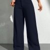 Women Casual Solid Color Wide Leg Pants