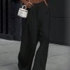 Women's Solid Color Front Tie Pocket Simple Casual Pants
