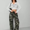 Camouflage Pattern Wide Leg Women's Trousers And Sweatpants