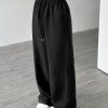 Women's Solid Color Simple Daily Textured Fabric Pants , Baggy Pants