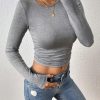 2pcs/Set  Basics Tee With Ruched Sides, Versatile Undershirts