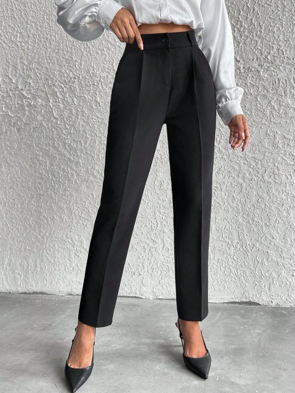 Women's Solid Slant Pocket Suit Pants
