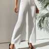 Solid Button Front Pants