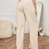 High Waisted Solid Tailored Pants