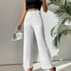 Solid Button Front Pants