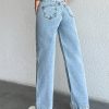 '- WIDE LEG HIGH WAISTLIGHT WASH