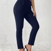 Solid Color Tapered Spring Women Pants