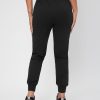 Solid Drawstring Waist Black Sweatpants