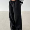 Women's Solid Color Drawstring Waist Wide Leg Loose Casual Sweatpants