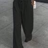 Women's Solid Color Front Tie Pocket Simple Casual Pants