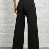 Spring/Summer Overlapping Waist Seam Black Trousers Wide Leg Pants