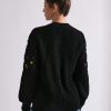 WOMEN FLOWER EMBRODERY FANCY SWEATER