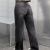 Casual High Waist Washed Straight Leg Jeans