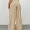 Women's White Woven Wide Leg Pants