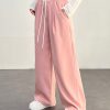 Casual Color Block Woven Drawstring Waist Pants