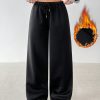 Women's Solid Color Drawstring Waist Wide Leg Loose Casual Sweatpants