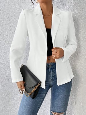 Lapel Neck Single Button Blazer