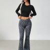 Women's Leopard Print Slim Flared Pants