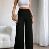 Solid Wide Leg Dress Pants