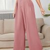 Women's Solid Color Zipper Closure Long Pants