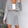 Women's  Suit Lapel Single Breasted Short Blazer And Skirt