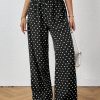 Women's Daily Casual Ruffled Edge All-Over Polka Dot Print Pants