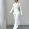 Women's Ribbed 2 Piece Knitted Set, Casual Loose Fit Pullover Sweater, Autumn Winter