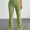 Simple Solid Color Wrap High Waist Flared Pants