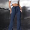 Drawstring Waist Flare Leg Pants