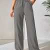 Drawstring Waist Wide Leg Pants