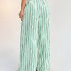 Casual Woven Striped Mid-Rise Loose Wide-Leg Women's Trousers