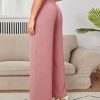 Women's Solid Color Zipper Closure Long Pants