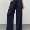 Women's Solid Color Simple Daily Woven Wide Leg Pants