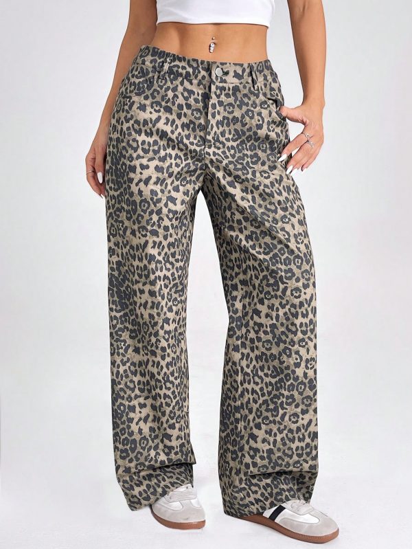 Women's Leopard Print Simple Daily Wear Long Pants