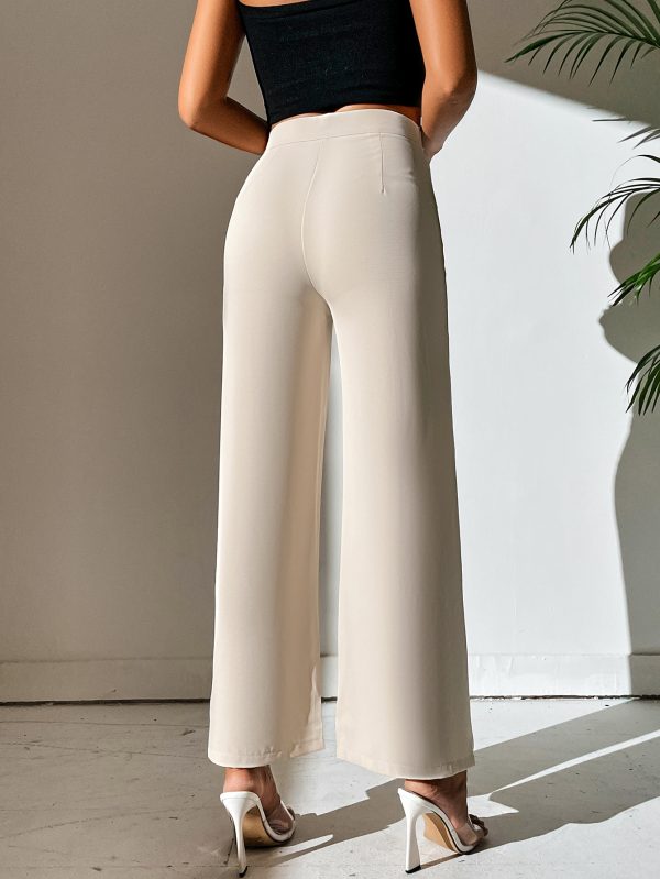 Split Hem Straight Leg Dress Pants