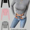 2pcs/Set  Basics Tee With Ruched Sides, Versatile Undershirts