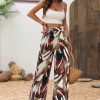 Casual Plant Print Straight-Leg Pants