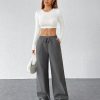 Women Causal Solid Loose Fit Wide Leg Baggy Pants
