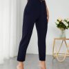 High Waist Press Crease Cropped Tapered Pants