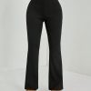 Women's Solid Color Flared Black Velvet Trousers