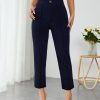 High Waist Press Crease Cropped Tapered Pants