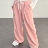 Casual Color Block Woven Drawstring Waist Pants