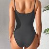 Women's Solid Color Casual Strap Bodysuit, Summer
