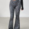 Women's Leopard Print Slim Flared Pants