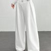 Women Casual Letter Printed Elastic Waist Loose Wide Leg Pants