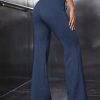 Drawstring Waist Flare Leg Pants