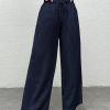 Women's Solid Color Simple Daily Woven Wide Leg Pants